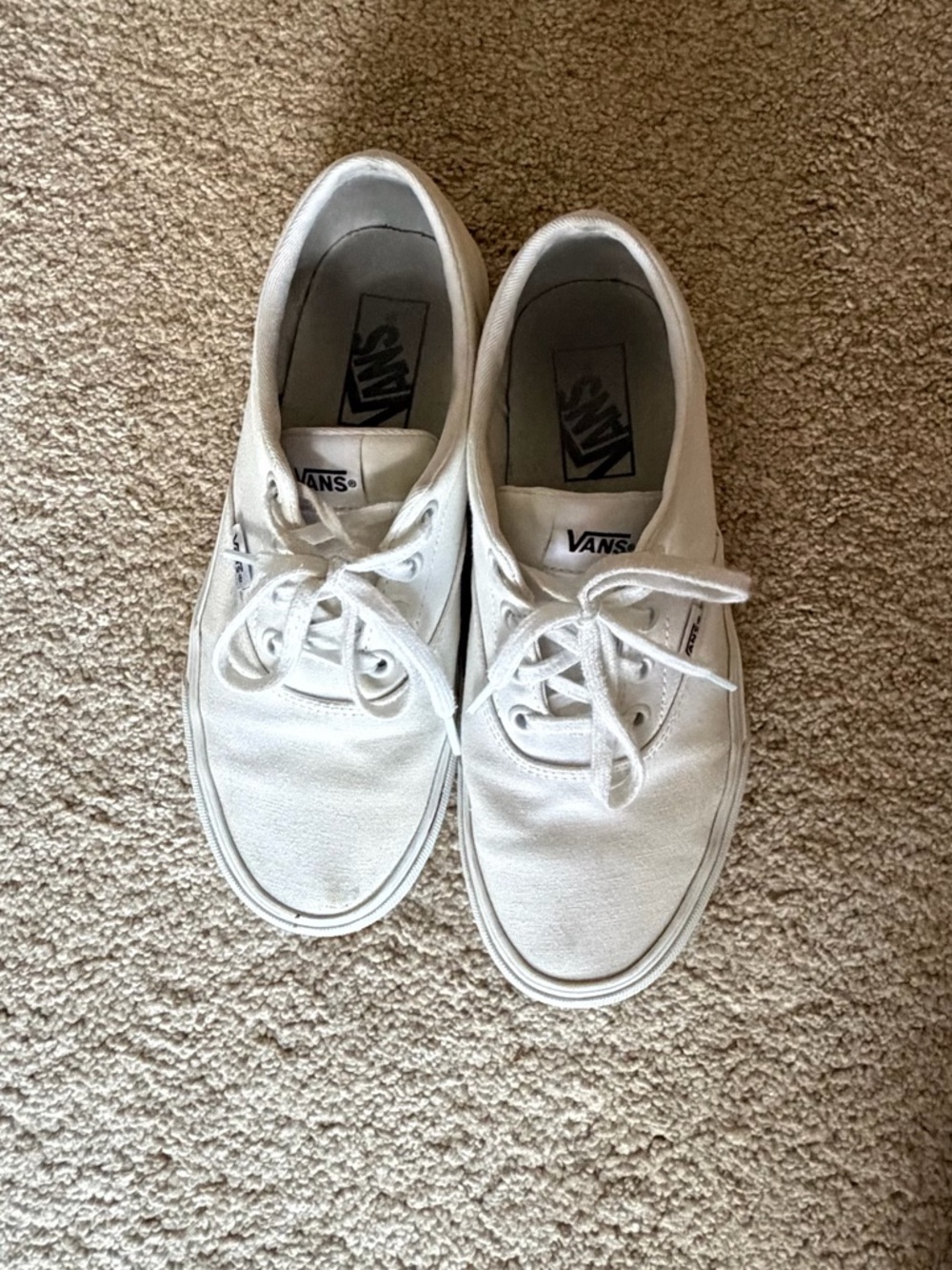 Vans White Low-Top Canvas Sneakers